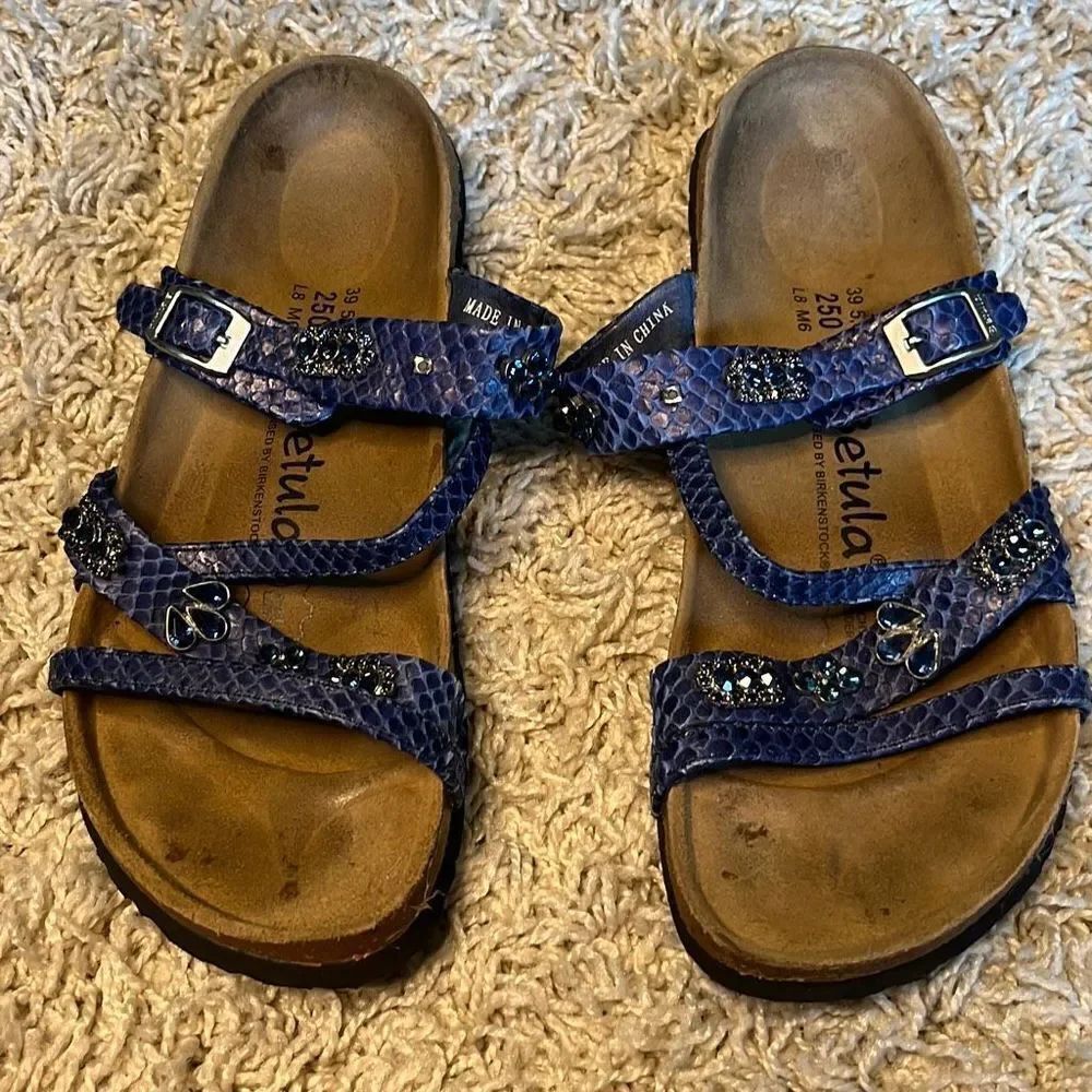 Blue Beaded Birkenstock Betula L8 M6